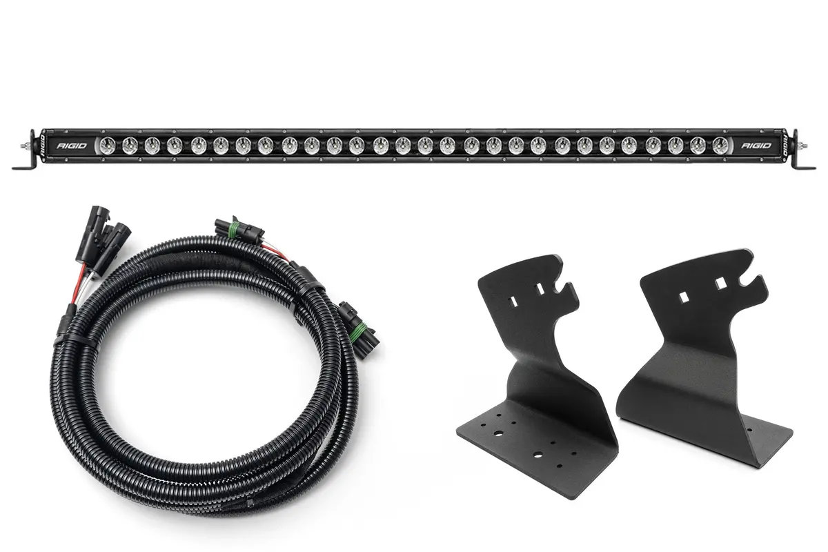 Spv Parts 2021+ Ford Bronco Roofline High Mount Kit W/ 40" Rigid Radiance+ Sr Light Bar, (8) Radiance Pods Or (8) 4" 360 Lights & Hidden Harness 1