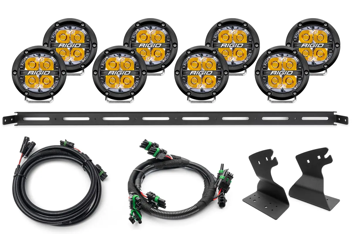 Spv Parts 2021+ Ford Bronco Roofline High Mount Kit W/ 40" Rigid Radiance+ Sr Light Bar, (8) Radiance Pods Or (8) 4" 360 Lights & Hidden Harness 4