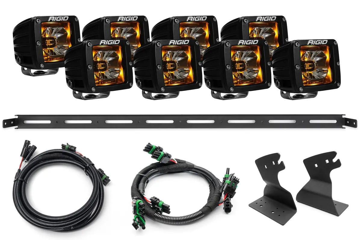 Spv Parts 2021+ Ford Bronco Roofline High Mount Kit W/ 40" Rigid Radiance+ Sr Light Bar, (8) Radiance Pods Or (8) 4" 360 Lights & Hidden Harness 3