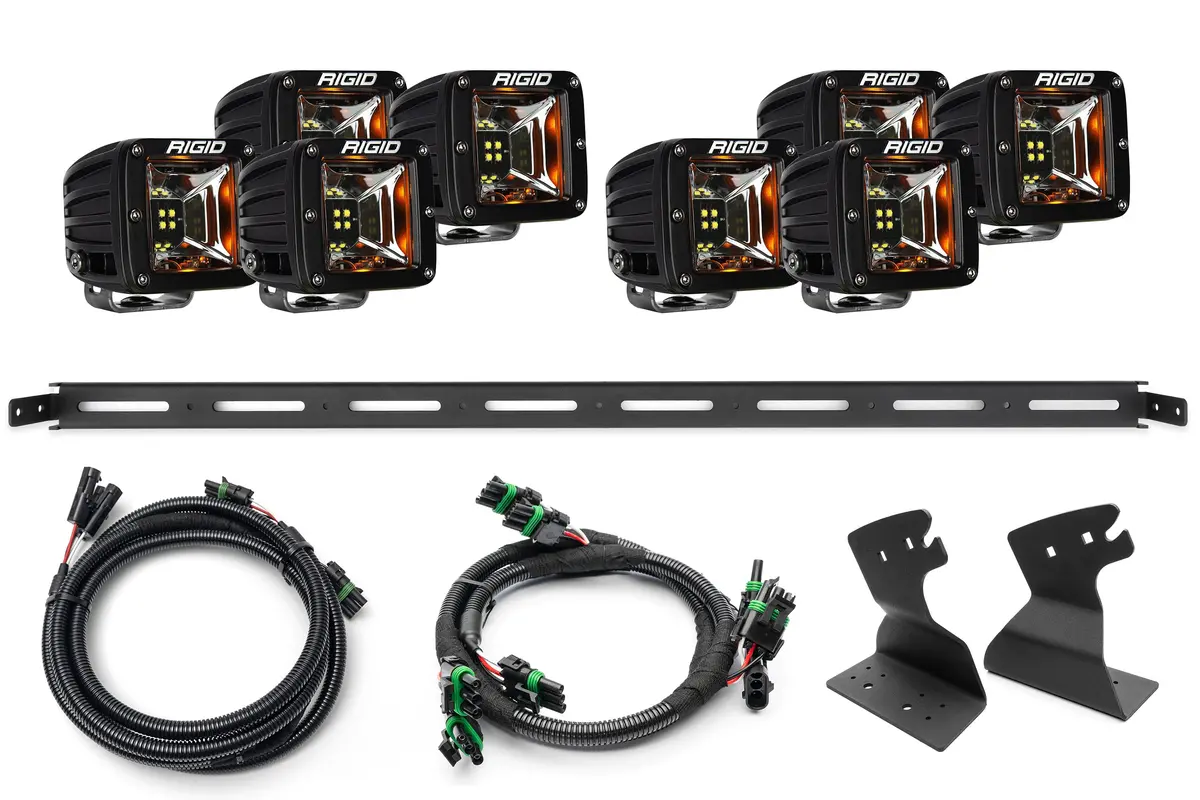 Spv Parts 2021+ Ford Bronco Roofline High Mount Kit W/ 40" Rigid Radiance+ Sr Light Bar, (8) Radiance Pods Or (8) 4" 360 Lights & Hidden Harness 4