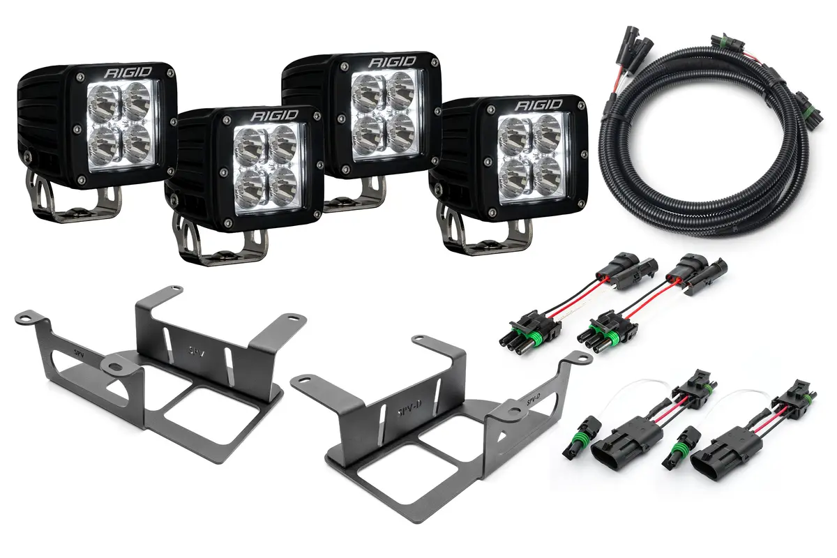 Spv Parts 2022 Up Ford Bronco - New Rigid Rgbw Radiance/Scene Capable Bumper Fog Light Kit W/ Rgbw Backlight - Including Brackets/Harness 1
