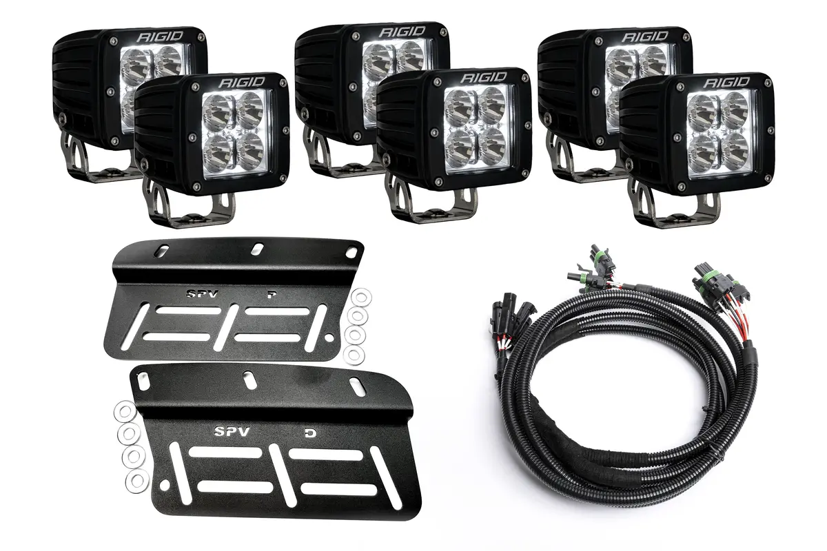 Spv Parts 2021-2026 Ford Bronco - New Rgbw - Rigid Radiance/Scene Fog Light Kit W/Amber Backlight - Including Brackets/Harness (Modular Bumper, Including Raptor) 1