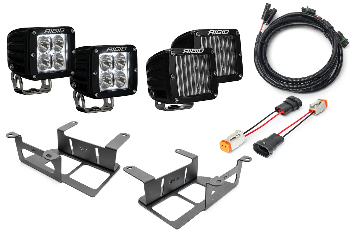 Spv Parts 2022 Up Ford Bronco - New Rigid Rgbw Radiance/Scene Capable Bumper Fog Light Kit W/ Rgbw Backlight - Including Brackets/Harness 9