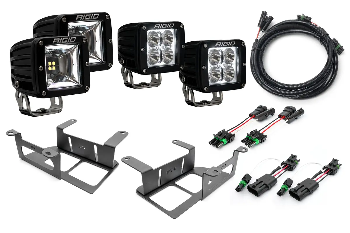 Spv Parts 2022 Up Ford Bronco - New Rigid Rgbw Radiance/Scene Capable Bumper Fog Light Kit W/ Rgbw Backlight - Including Brackets/Harness 9
