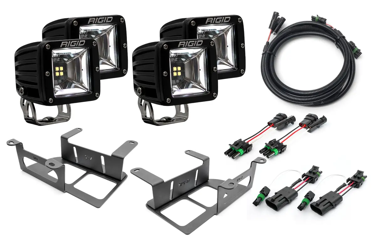Spv Parts 2022 Up Ford Bronco - New Rigid Rgbw Radiance/Scene Capable Bumper Fog Light Kit W/ Rgbw Backlight - Including Brackets/Harness 10