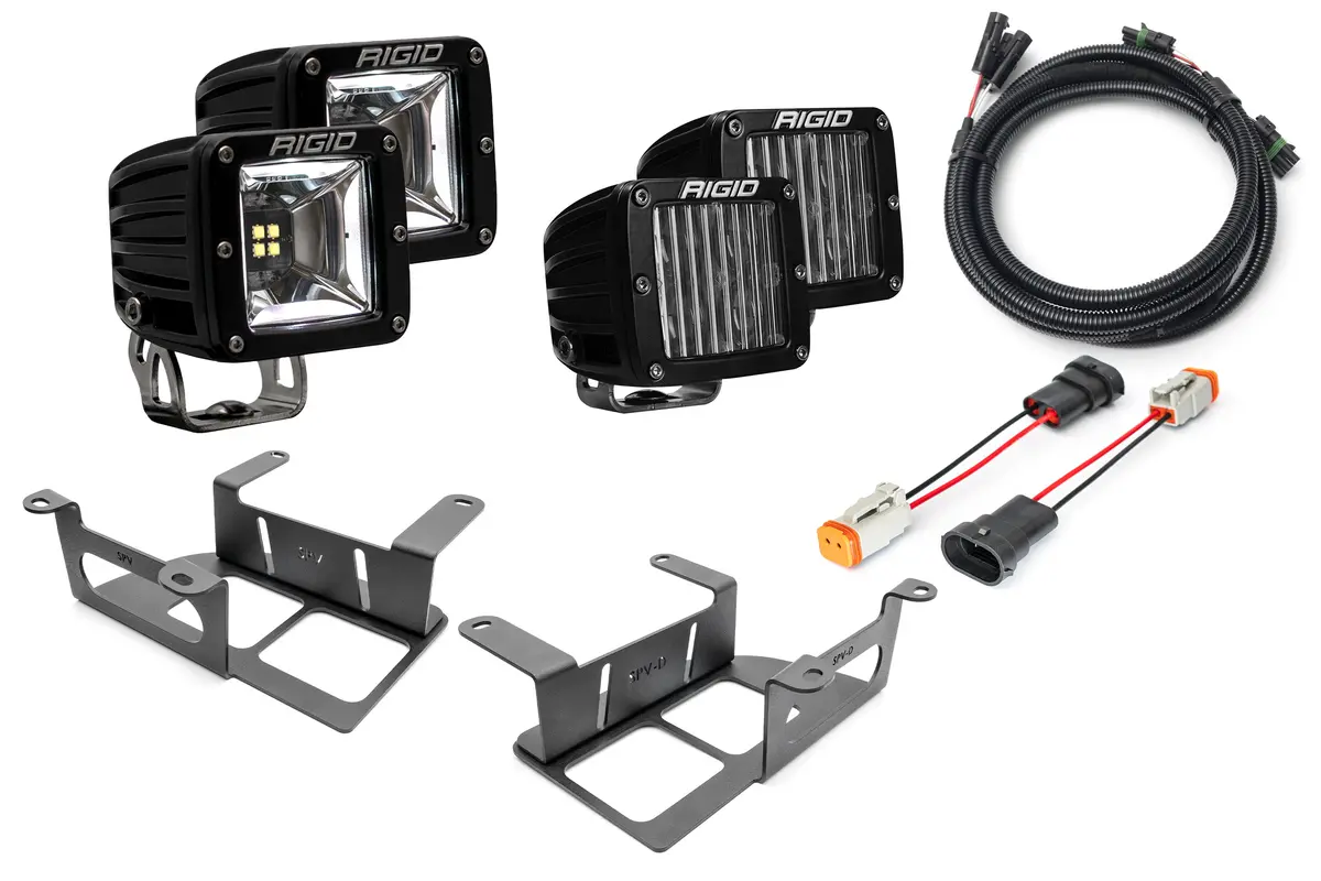 Spv Parts 2022 Up Ford Bronco - New Rigid Rgbw Radiance/Scene Capable Bumper Fog Light Kit W/ Rgbw Backlight - Including Brackets/Harness 7