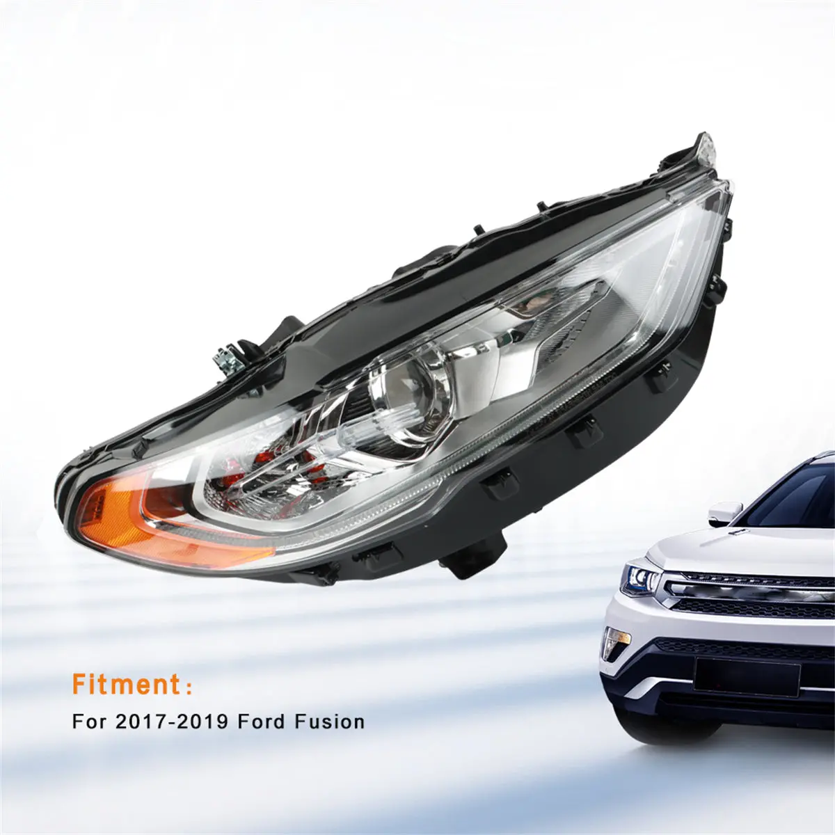 Daysyore Brightness Pair Headlight Assembly For 2017-2020 Ford Fusion Durable 2