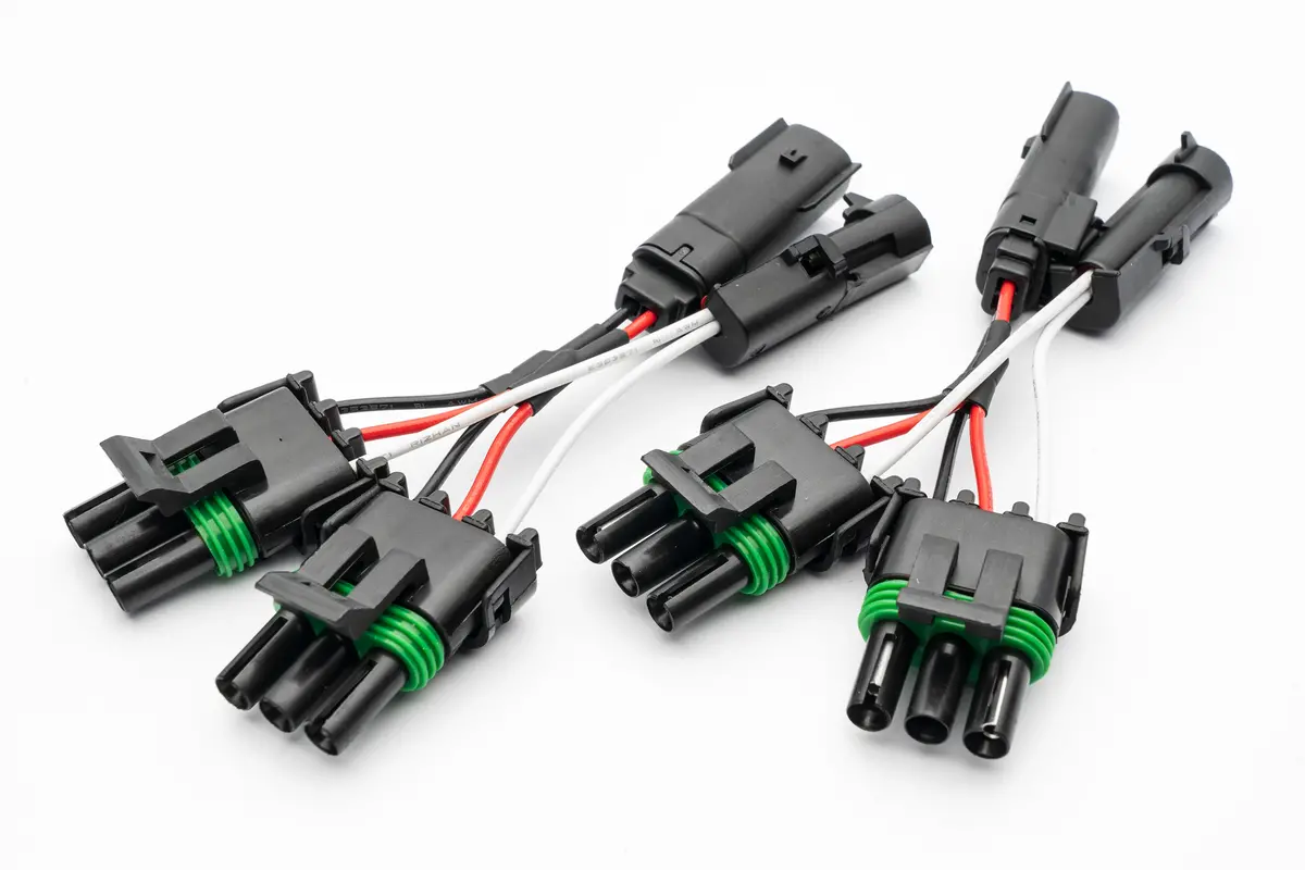 2021-2025 Ford F-150 Raptor Oem Fog Connector (Pair) To Double 3 Pole Weather Pack Adapter / Backlight Port (Radiance Or Others) 1