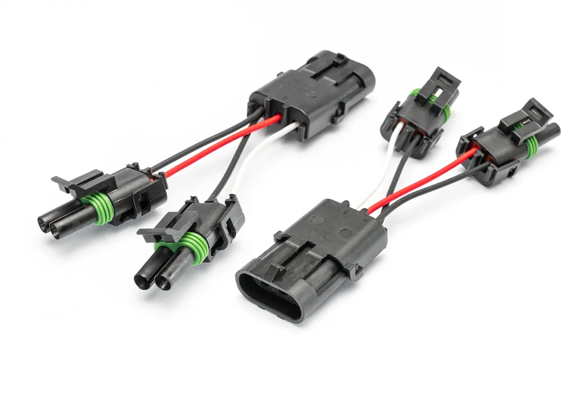 Spv Parts Harness 2 Pole Wp Connector Crossover Adapter Splitters (Pair) - Spv Harness System (Works With Many Vehicles, See Details) 1