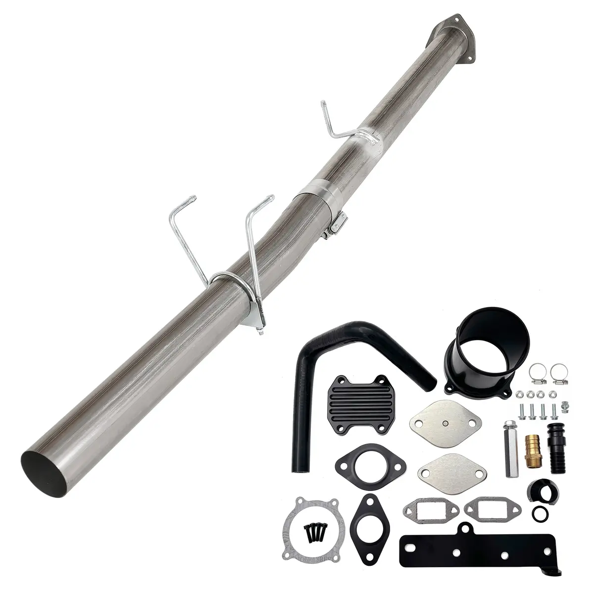 Seguler 2013-2018 6.7L Dodge Ram Cummins 4" Diesel Tube Pipe Exhaust & Cooler Throttle Egr Valve Delete 1