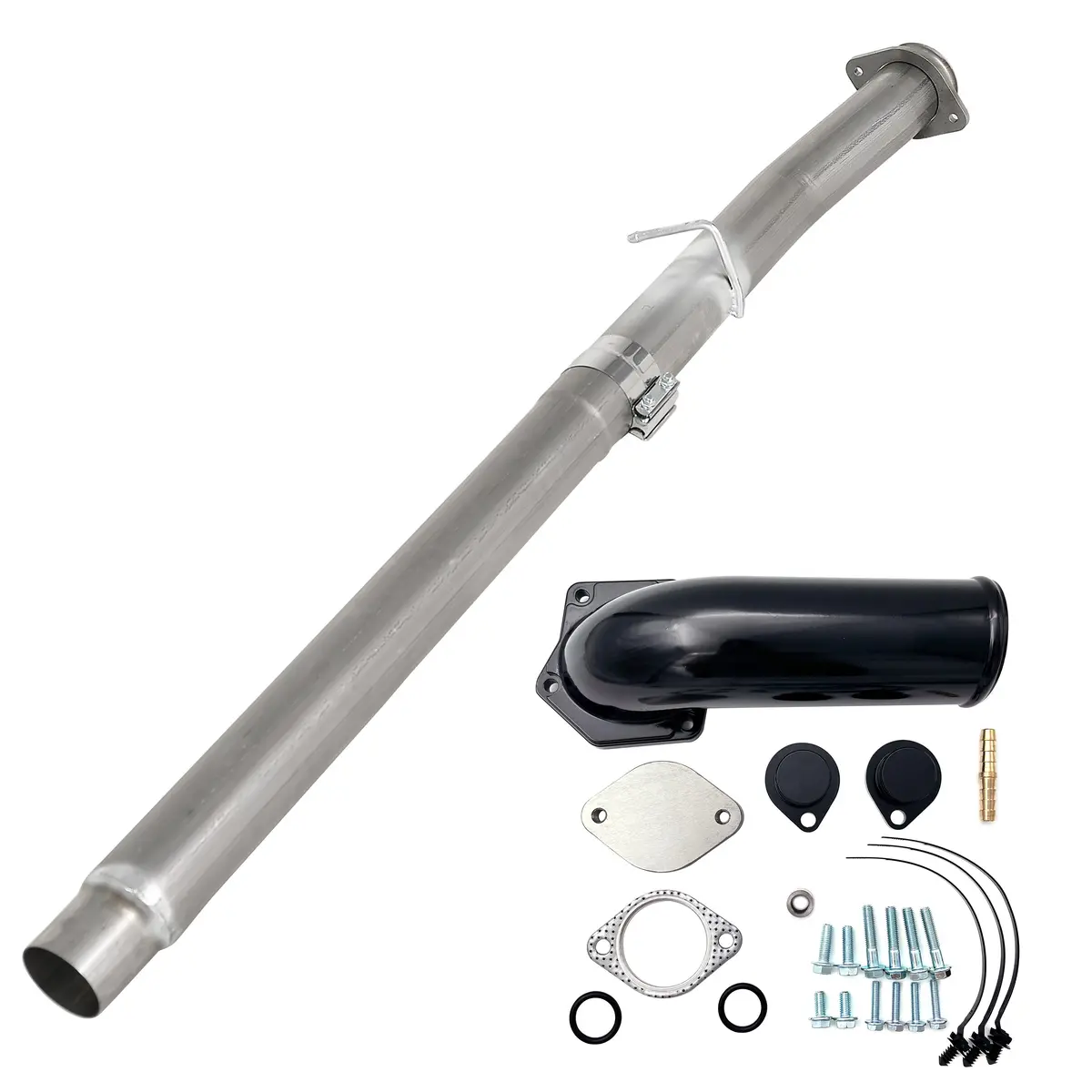 For 2008-2010 6.4L Ford Powerstroke Diesel 4Inch Cat Dpf Delete Pipe Egr Delete Kit 1