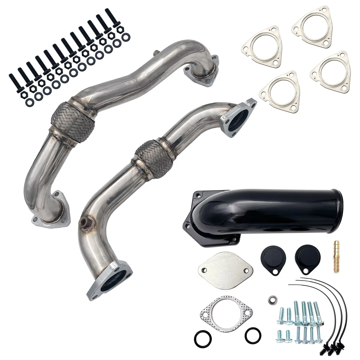 For 2008-2010 6.4L Ford Powerstork Diesel Egr Delete Bypass Up Pipes 1
