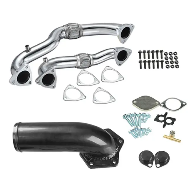 For 2008-2010 6.4L Powerstroke Ford F250 Egr Delete Plates Bypass Exhaust Up Pipes 1