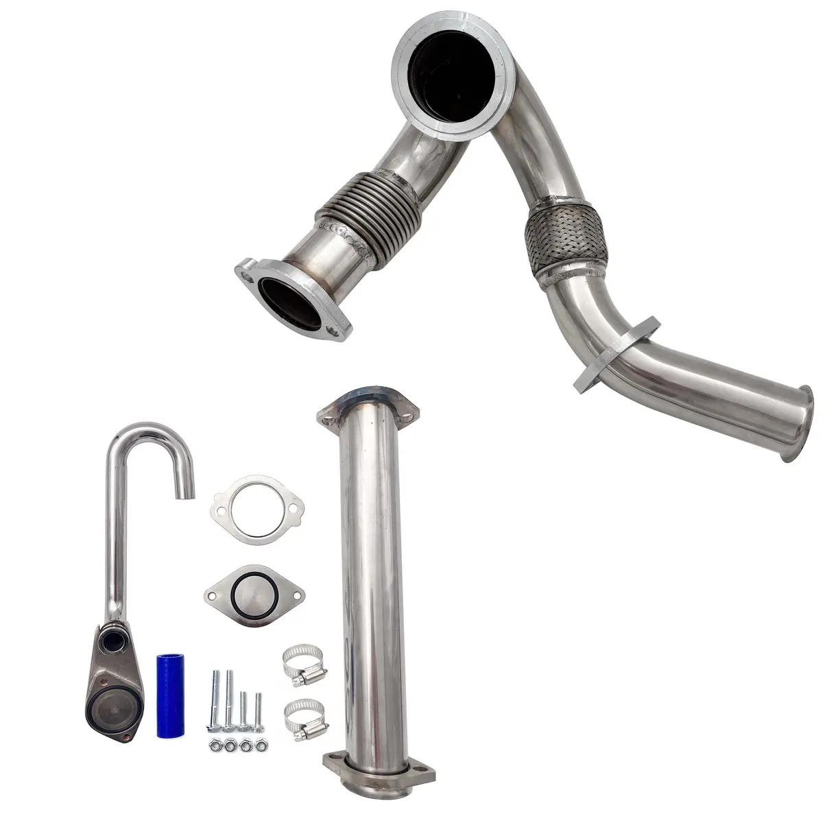 Seguler 2003-2007 6.0L Ford Powerstroke Exhaust Up-Pipe Y-Pipe & Egr Cooler Kit 1
