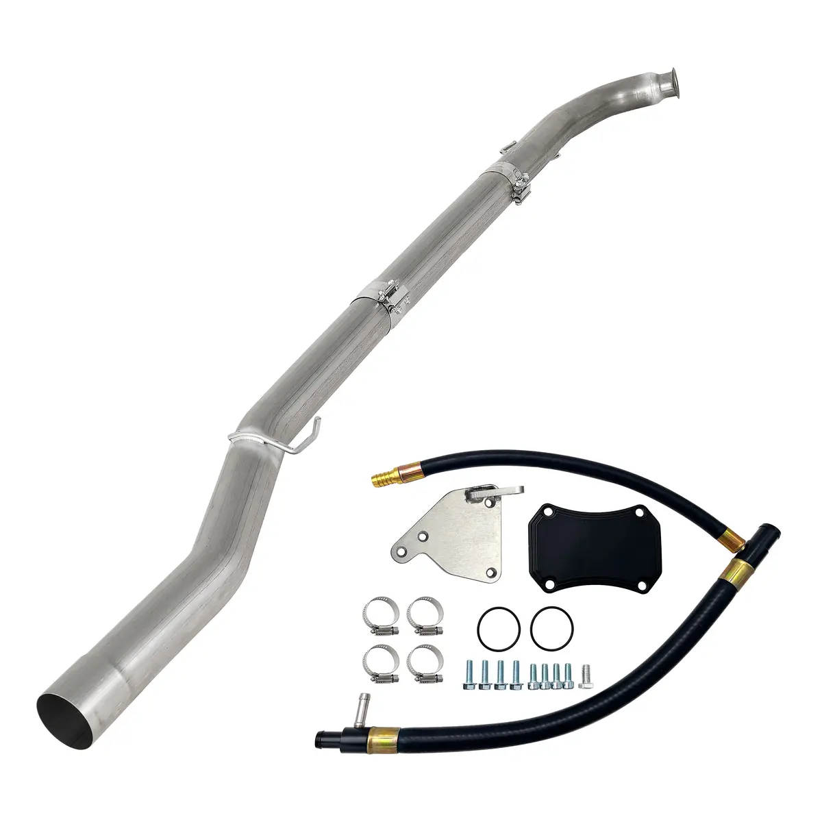 Seguler 2011-2015 6.6L Chevy Silverado Gmc Duramax 4" Dpf Delete Pipe & Egr Delete Kit 1