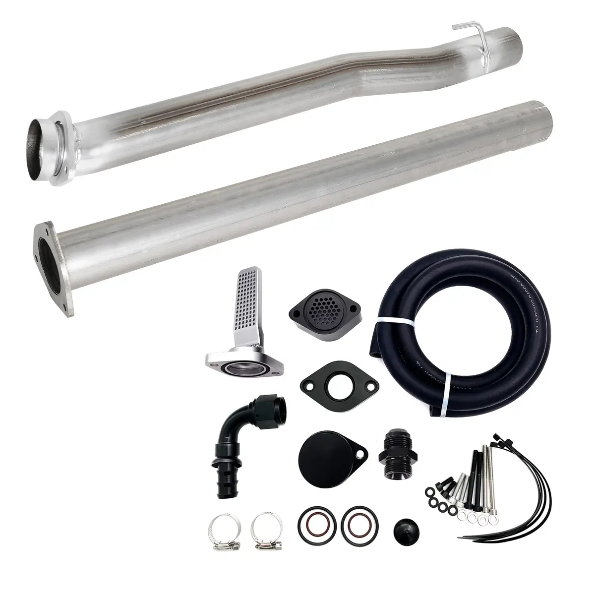 Seguler 2011-2017 6.7L Ford Powerstroke 4" Exhaust Delete Pipe & Ccv Reroute Kit 1