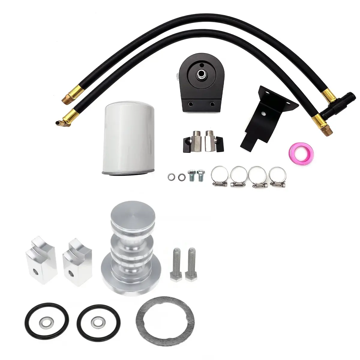 Seguler 2003-2007 6.0L Ford Powerstroke Coolant Filtration Filter & Eliminator Spool With Bolts & Orings Egr Valve Delete Kit 1