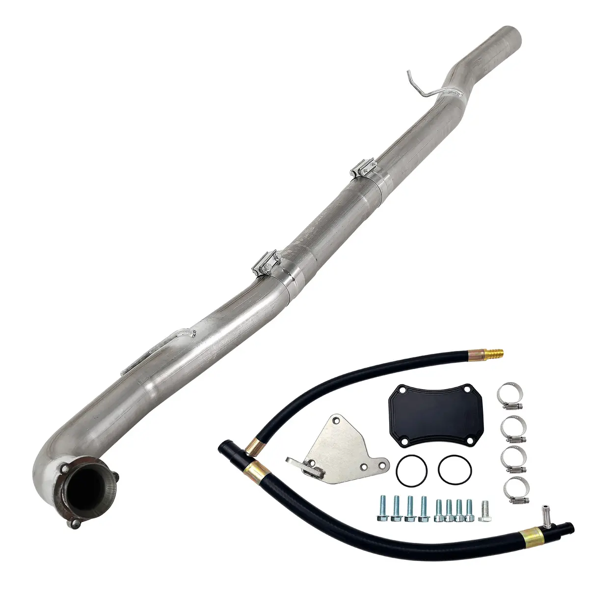 Sehuler 4" Diesel Lml Dpf & Cat Delete Pipe & Egr Valve Cooler Delete Kit For 2015.5-2016 Chevy/Gmc Duramax 1