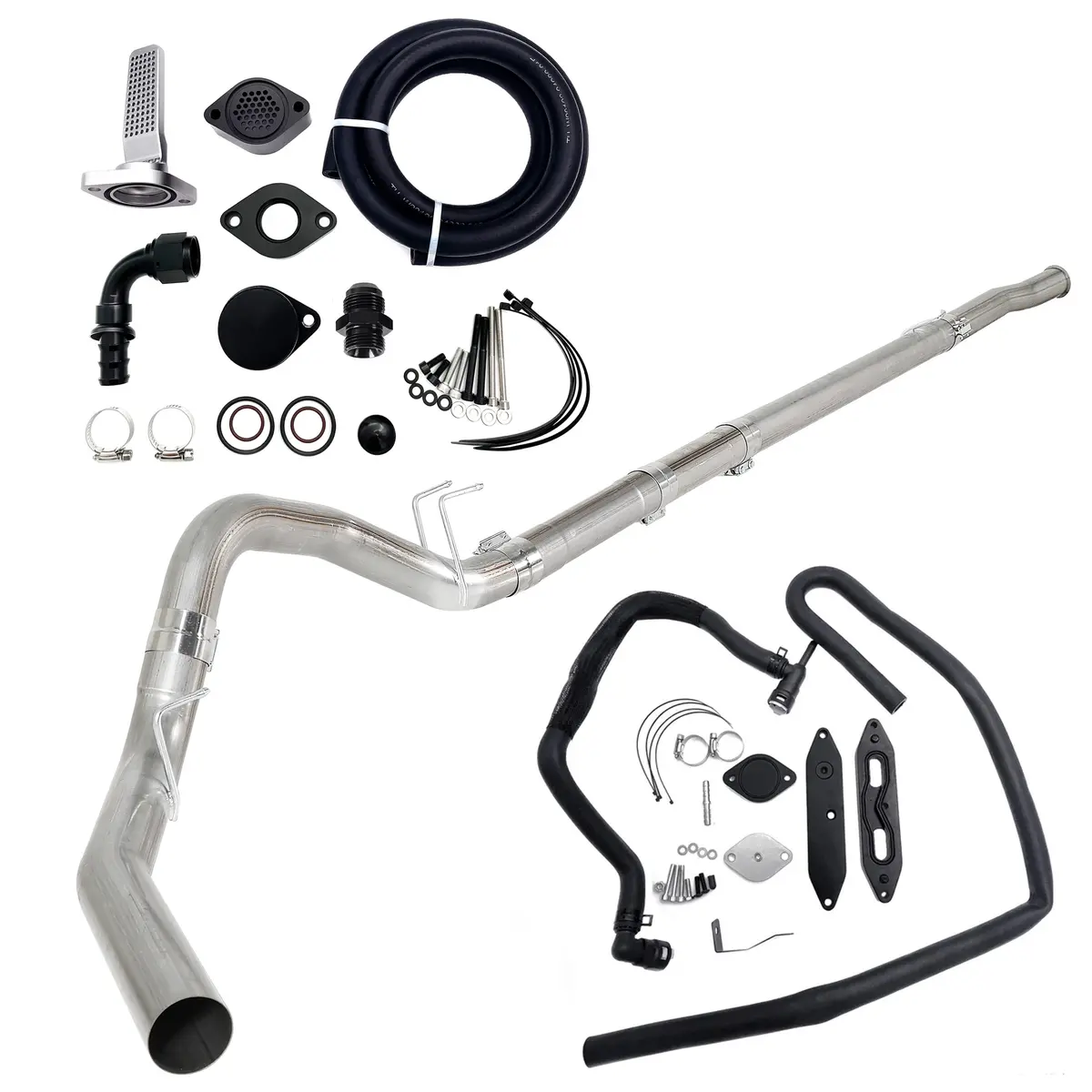 Seguler 4" Dp-Back Pipe/Ccv Reroute/Egr Delete Kit For 2011-2022 6.7L Ford Powerstroke 1