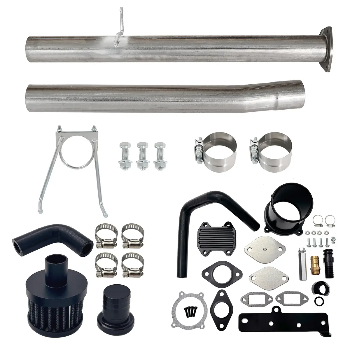 Seguler 4" Dpf Delete Pipe & Ccv Egr Delete Kit For 2013-2018 6.7L Ram Cummins 1