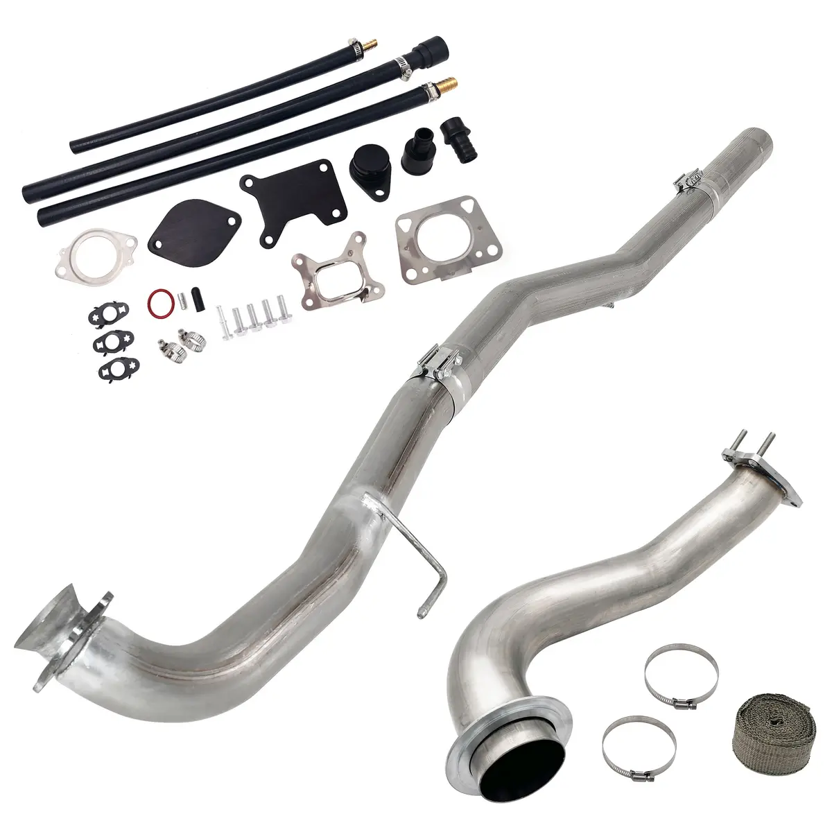 Seguler 4" Dpf Pipe & 3.5" Downpipe & Egr Cooler Delete Kit For 2017-2022 6.6L Duramax 1
