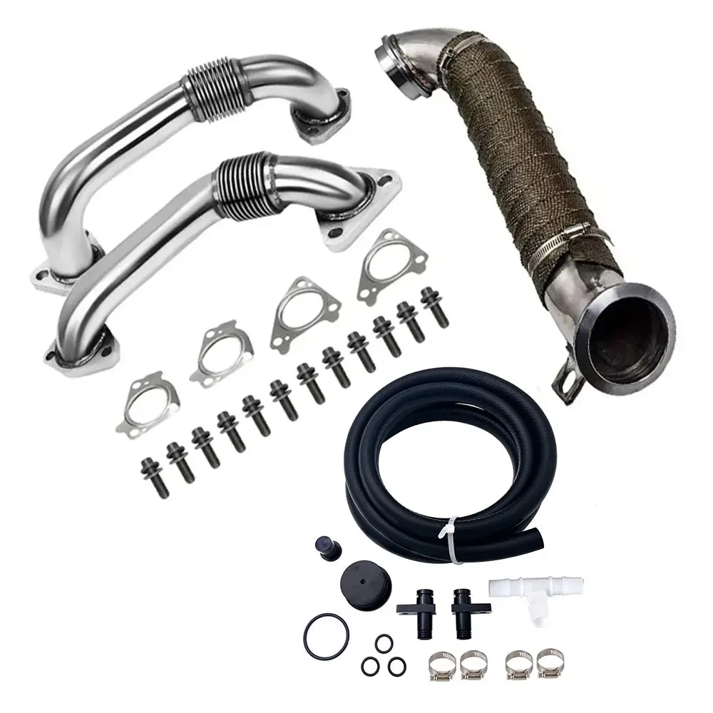 Seguler Up-Pipe & 3" Downpipe Exhaust & Ccv Reroute Kit For 2004.5-2010 6.6L Duramax 1