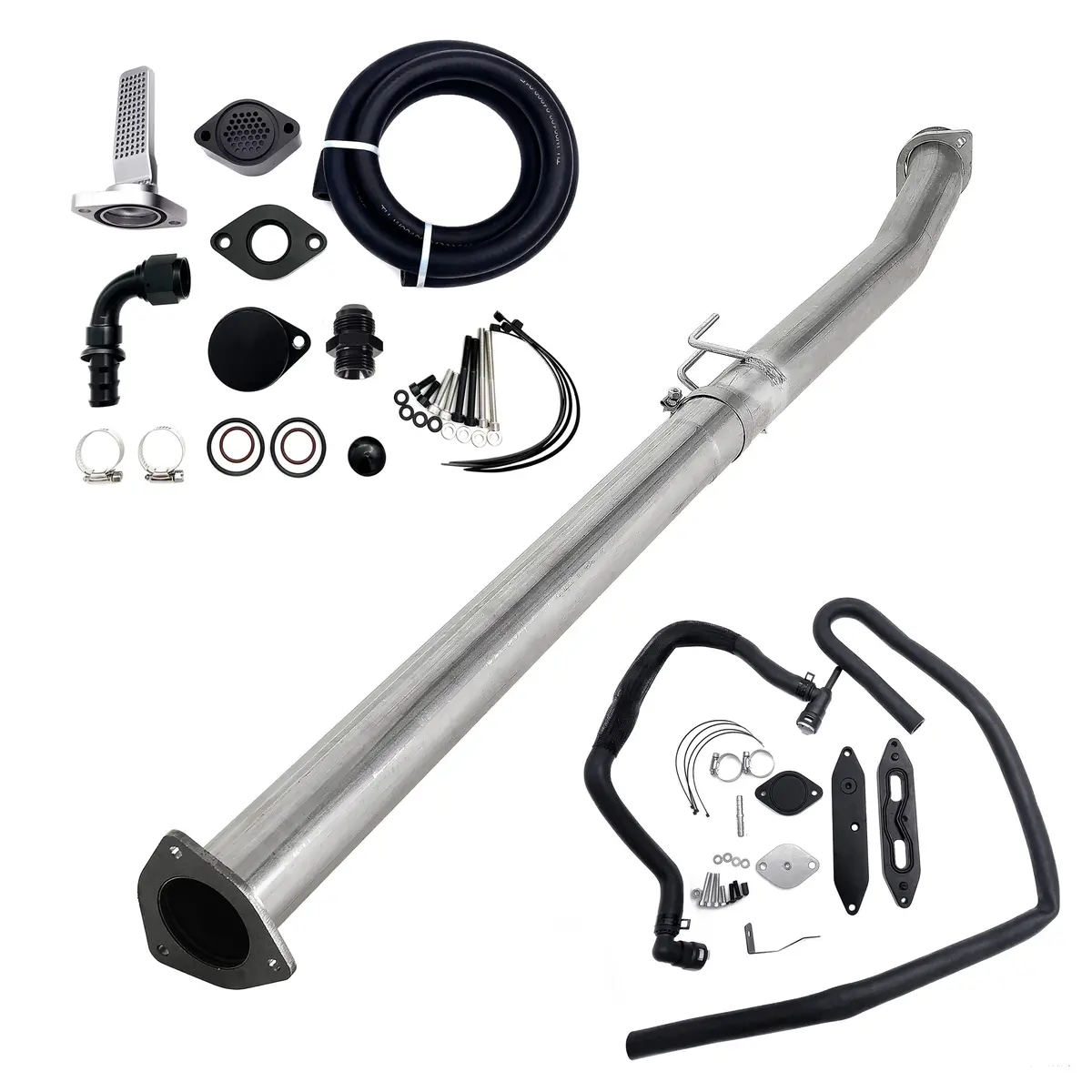 Seguler 4" Exhaust Delete Pipe & Ccv Reroute Egr Delete Kit For 2011-2019 6.7L Powerstroke 1