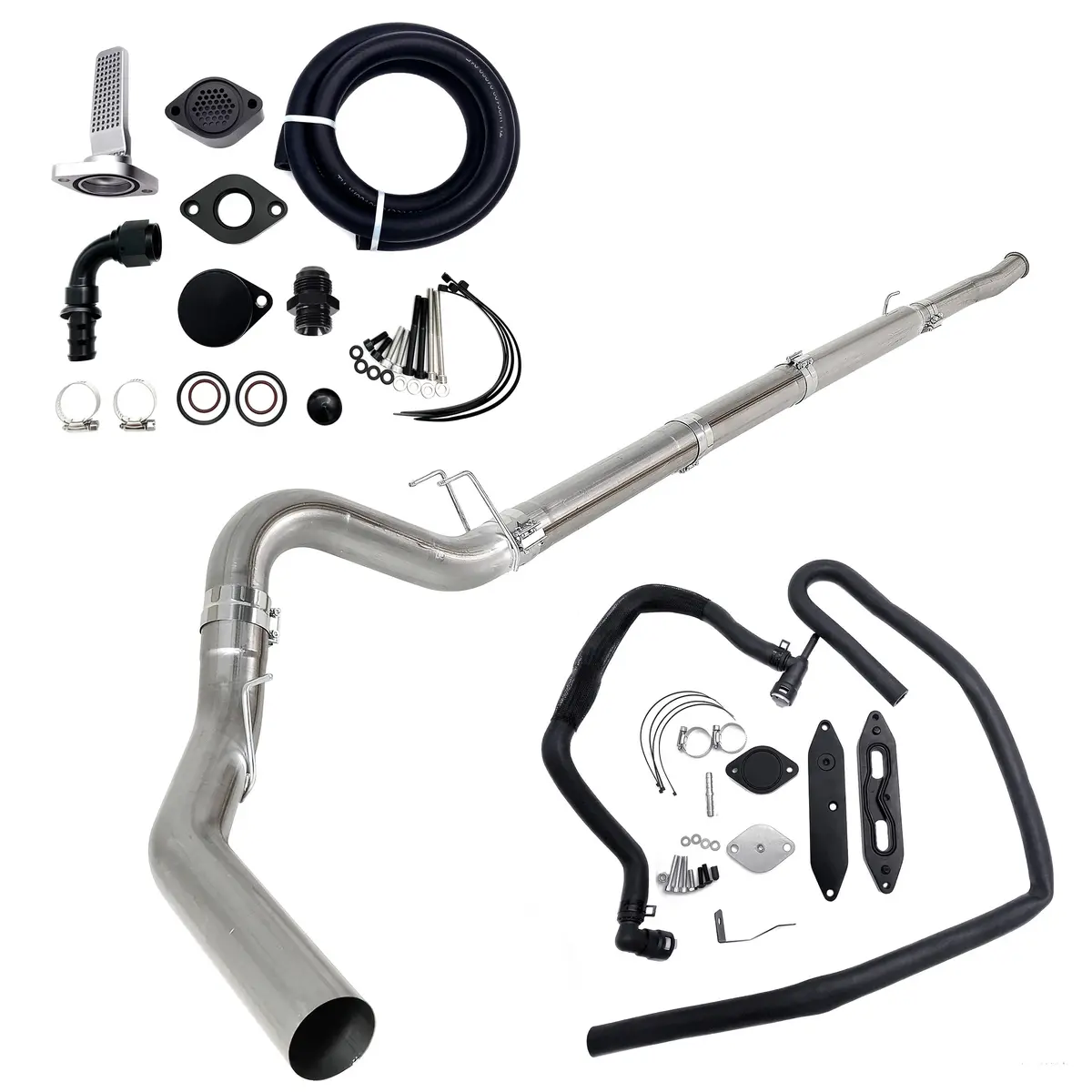 Seguler 5" Dp-Back Pipe & Ccv Reroute Egr Cooler Delete Kit For 2011-2019 6.7L Powerstroke 1