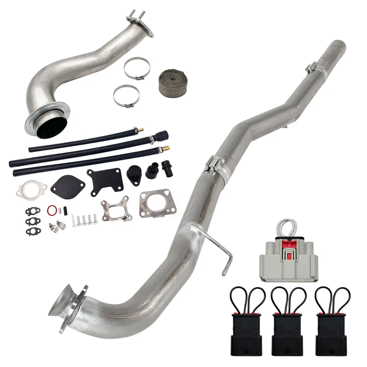 Seguler 4" Dpf Delete Pipe & 3.5" Downpipe W/Egr Delete Kit For 2017-2019 6.6L Duramax L5p 1