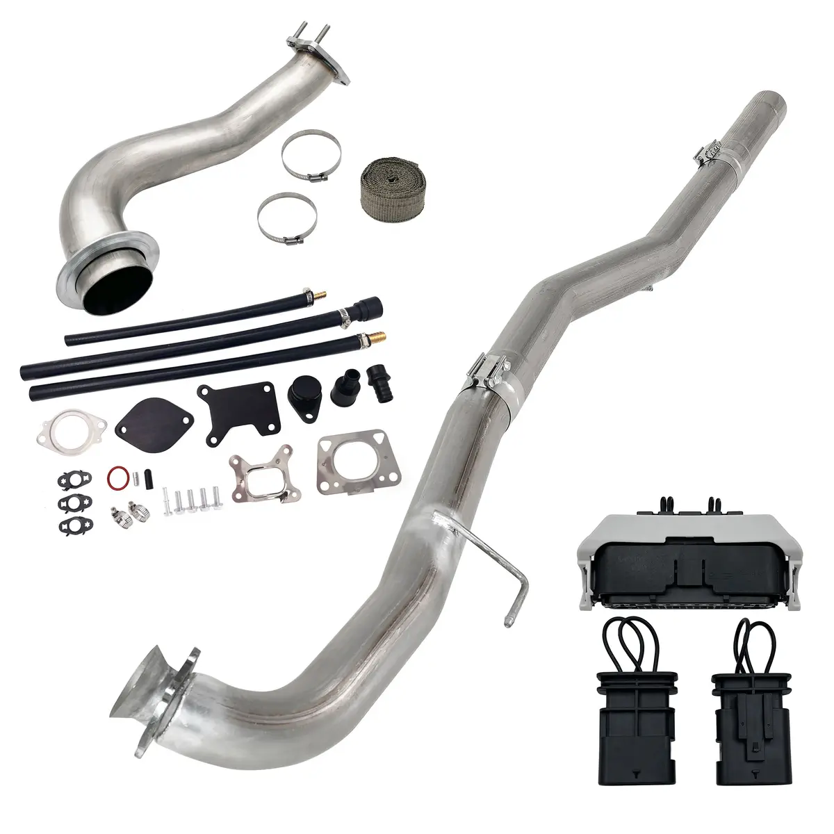 Seguler 2020-2023 6.6L Duramax L5p 4" Dpf Delete Pipe & 3.5" Downpipe W/Egr Delete Kit 1
