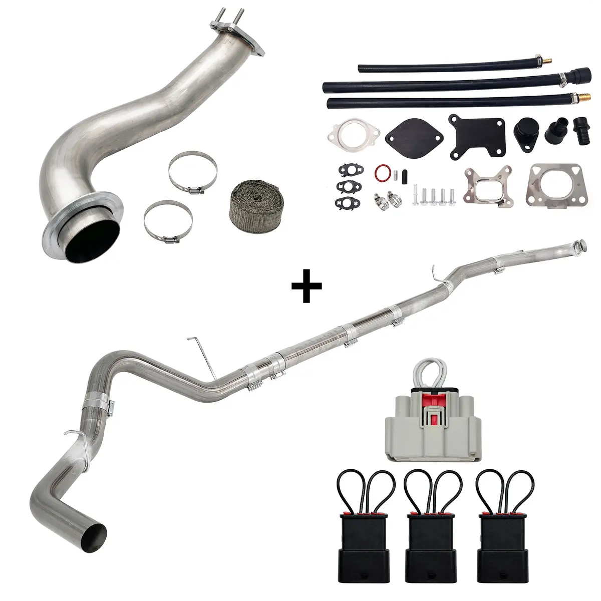 Seguler 4" Dpf Delete Pipe & 3.5" Downpipe W/Egr Delete Kit For 2017-2019 6.6L Duramax L5p 1