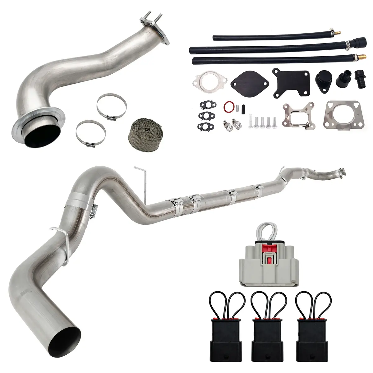 Seguler 5" Dpf Delete Pipe & 3.5" Downpipe W/Egr Delete Kit For 2017-2019 6.6L Duramax L5p 1