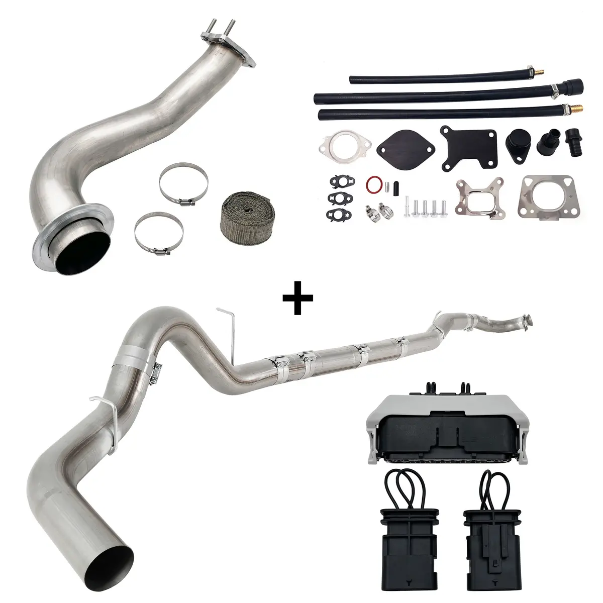 Seguler 5" Dpf Delete Pipe & 3.5" Downpipe W/Egr Delete For 2020-2023 6.6L Duramax L5p 1