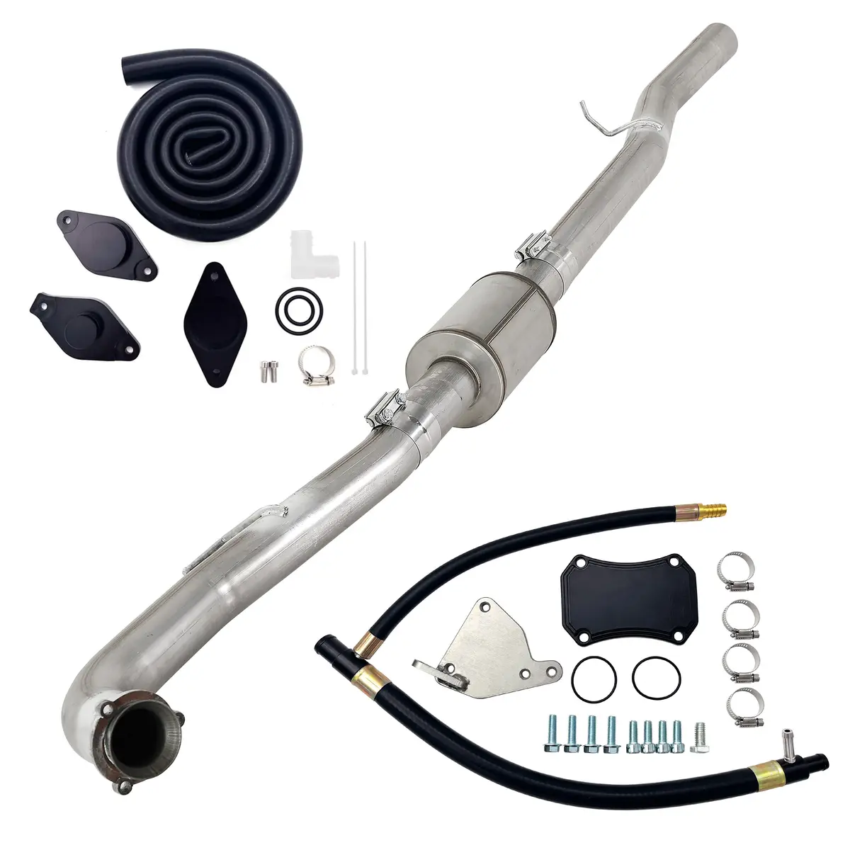 Seguler 4" Dpf & Cat Delete Pipe & Egr Cooler Delete Kit For 2015.5-2016 6.6L Duramax Lml 1