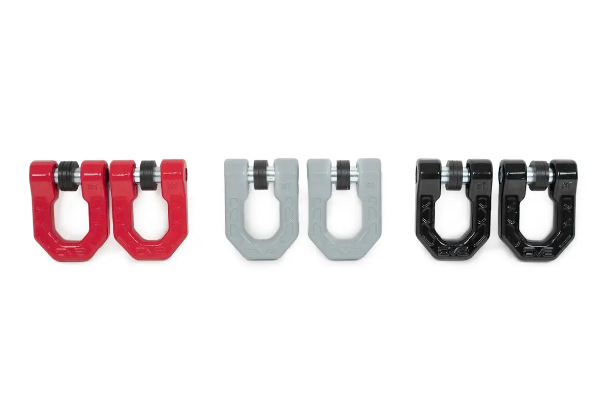 Dv8 Elite Series 3/4" D-Ring Shackles | Pair (Black, Gray, Or Red) 1