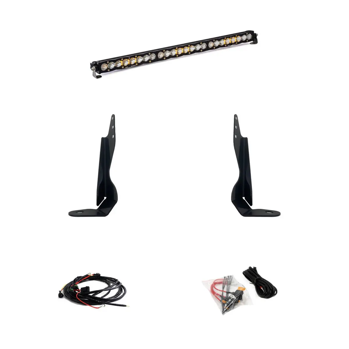 20-22 Gmc S8 Single/Dual 30 Inch Behind The Grille Light Bar Kit - Baja Designs 1