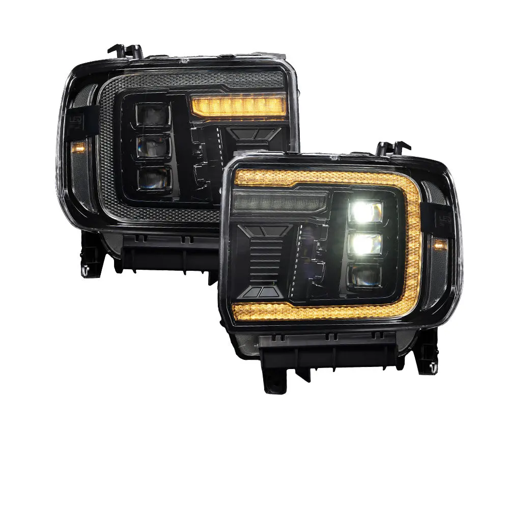 2014-2018 Gmc Sierra 1500 And 2015-2019 Gmc Sierra 2500/3500 Led Projector Headlights, Amber Drl Pair Form Lighting - Fl0023 1
