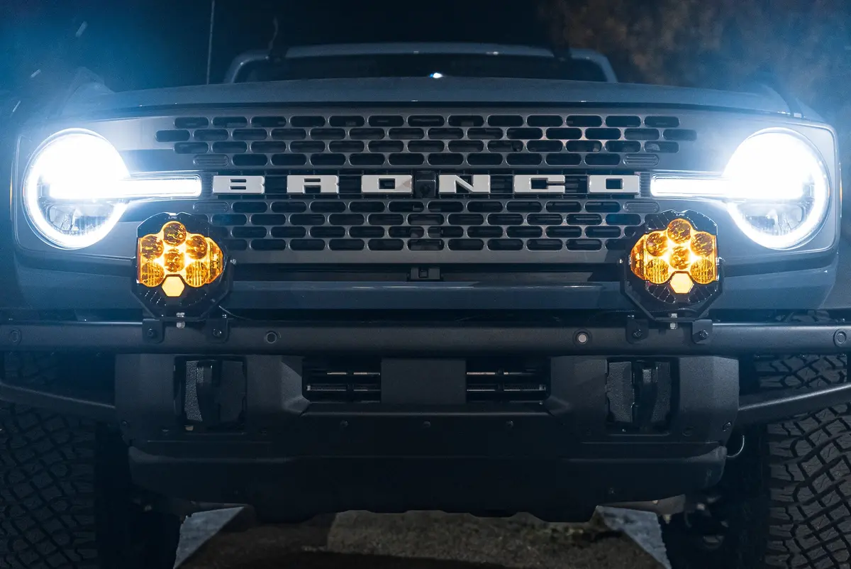 Spv Parts 2021+ Ford Bronco Modular Bumper Light / Light Bar Kit With 30" Light Bar Or 2 Lights 9