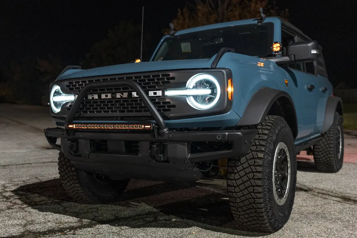 Spv Parts 2021+ Ford Bronco Modular Bumper Light / Light Bar Mounts For 30" Light Bars (Works With Ford Brush Bar) 2