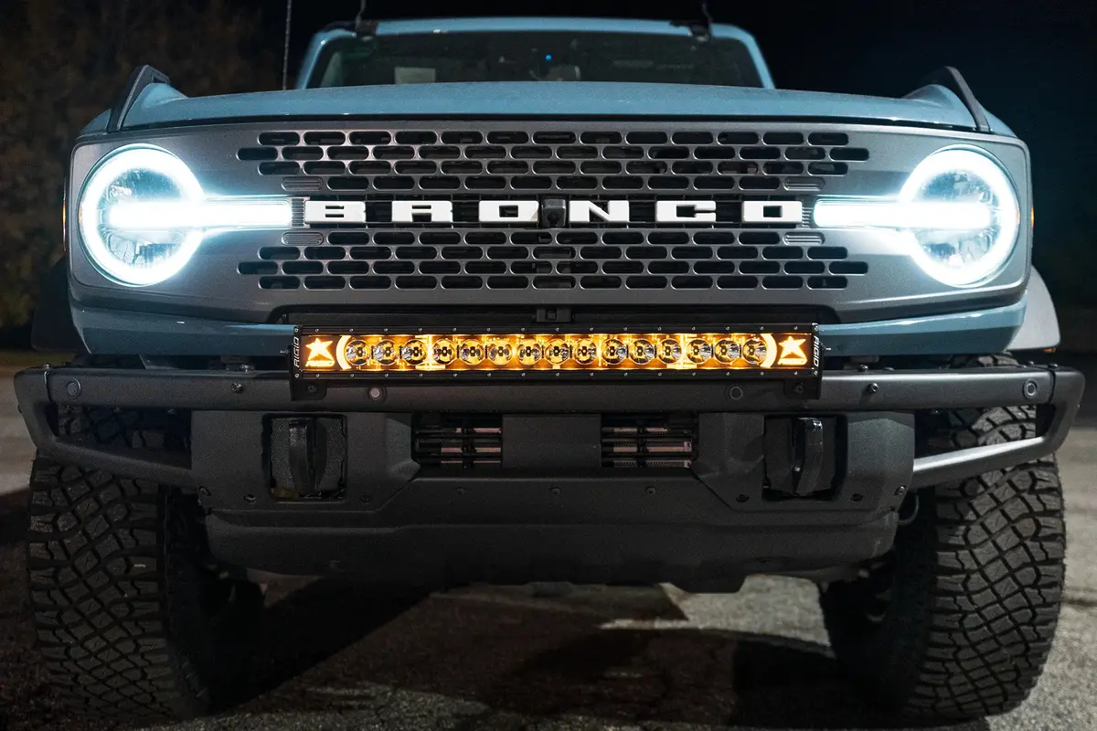 Spv Parts 2021+ Ford Bronco Modular Bumper Light / Light Bar Kit With 30" Light Bar Or 2 Lights 3