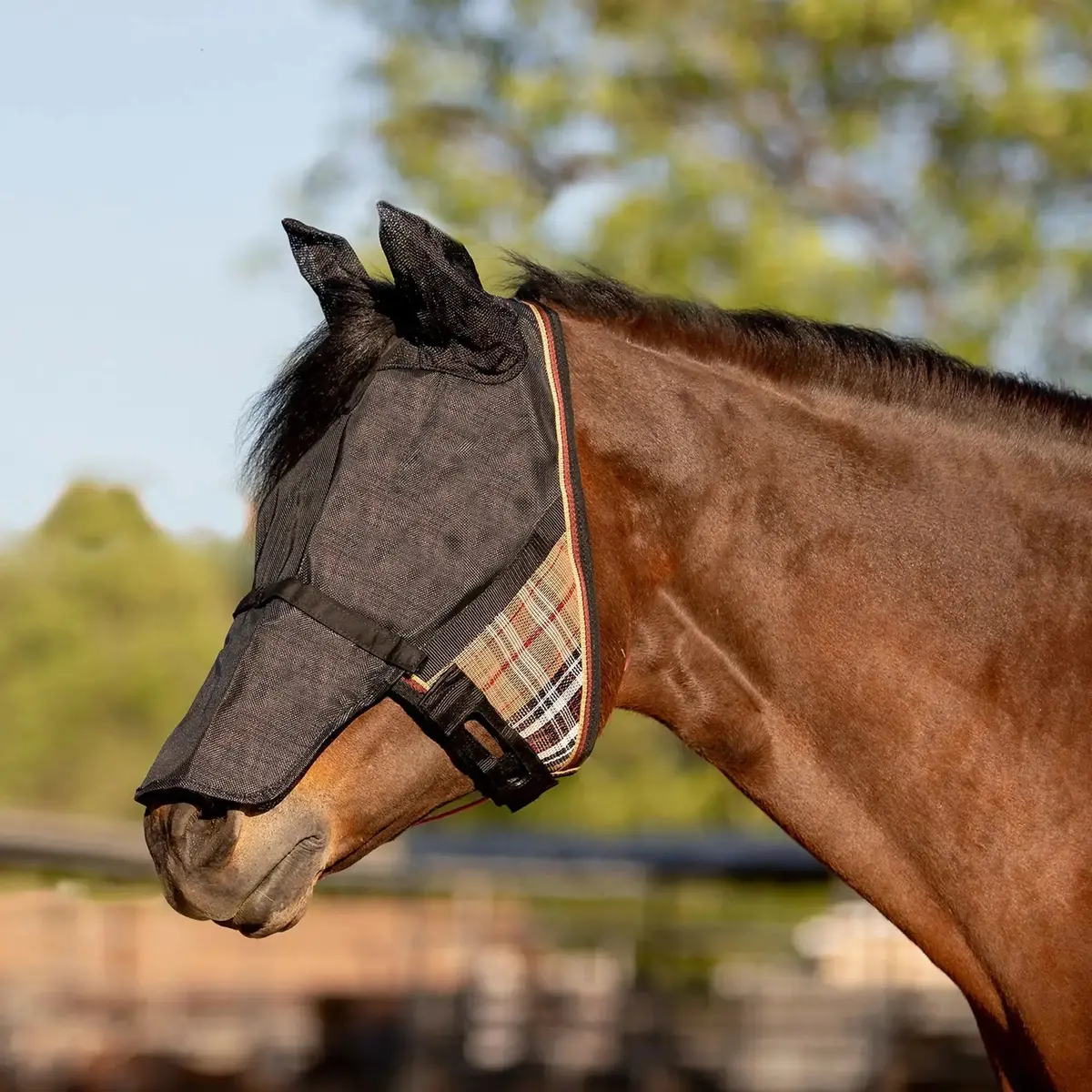 Uviator Catchmask Fly Mask With Long Nose, Ears & 90% Uv Protection 1