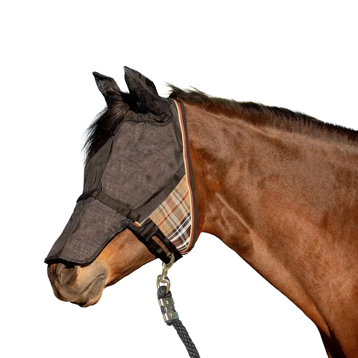 Uviator Catchmask Fly Mask With Long Nose, Ears & 90% Uv Protection - Roomy Fit 1