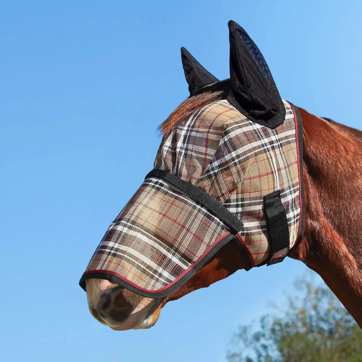 Fly Mask With Long Nose, Ears & 73% Uv Protection 1