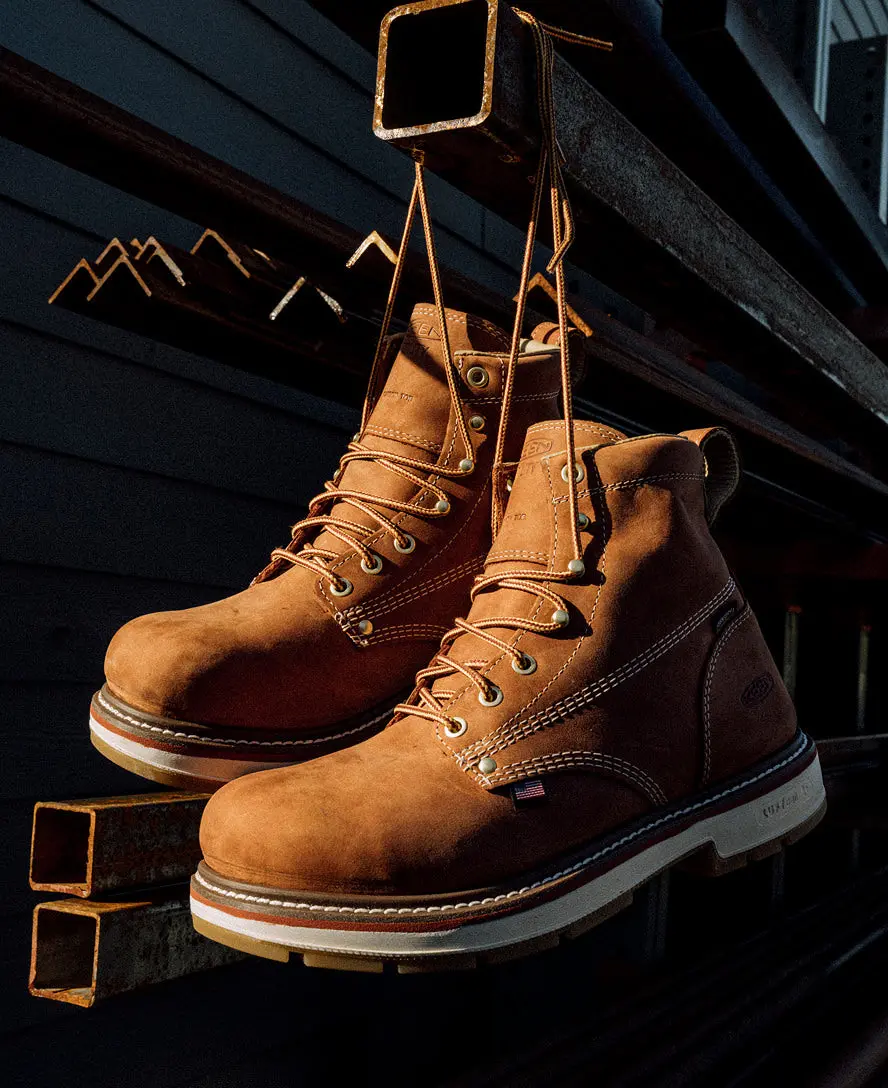 Men's Liberty 6" Waterproof 90° Heel Boot (Soft Toe) | Bombay Brown/Gum 8
