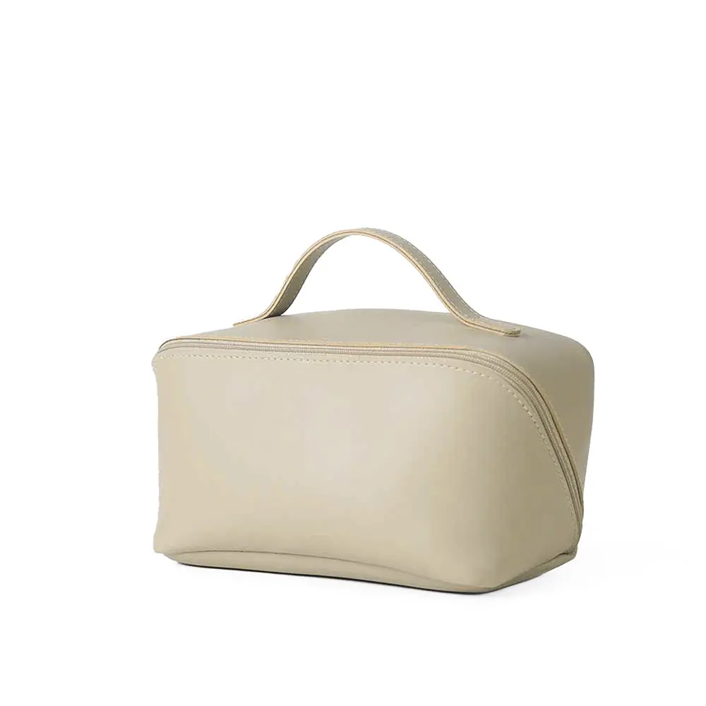 Large Capacity Travel Cosmetic Bag Beige 1