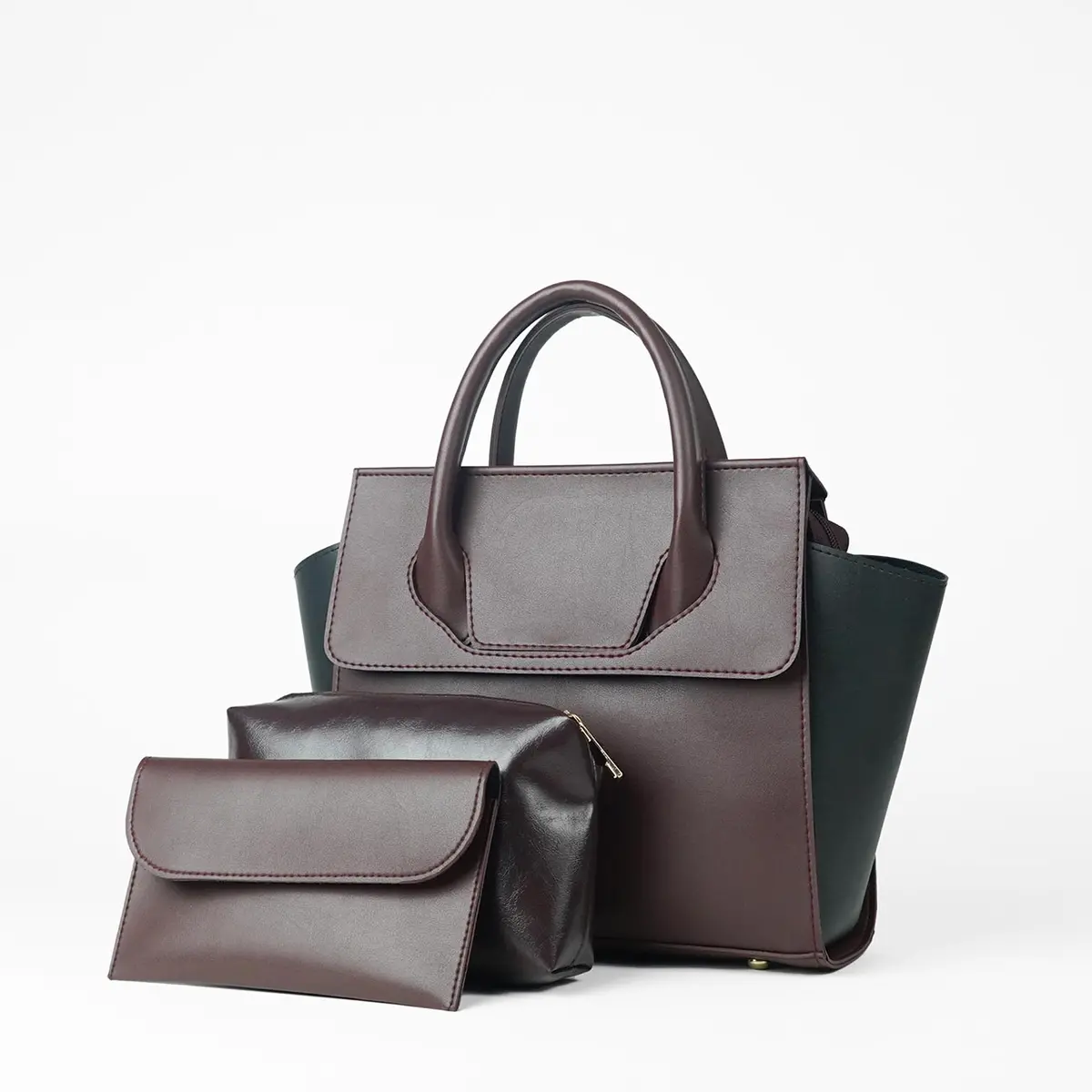 Greek Set Of 3 Bag Maroon & Black 1