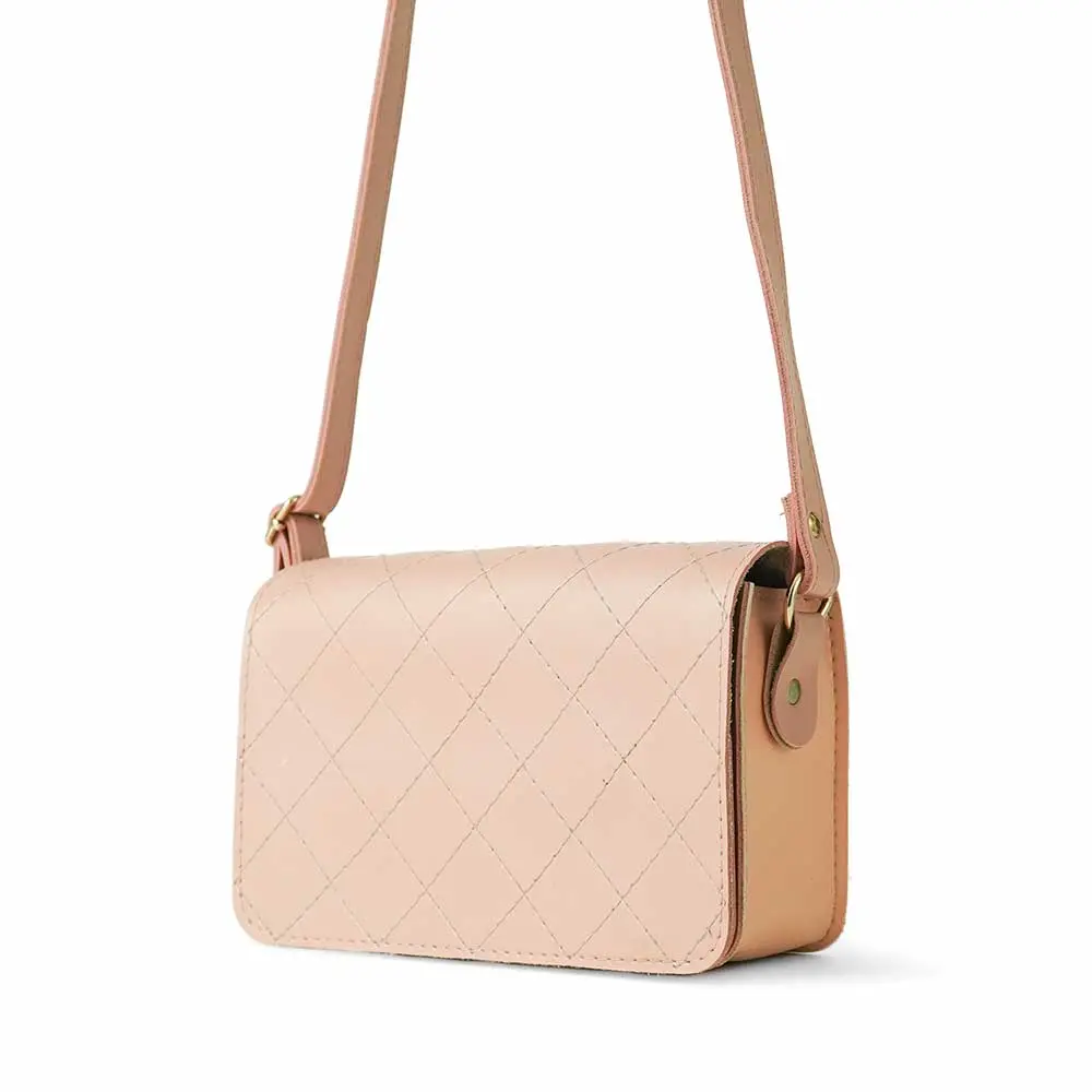 Cross Stitch Crossbody Bag Peach 1
