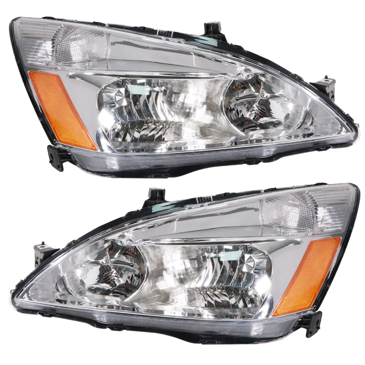 Daysyore Headlight Assembly For  2003-2007 Honda Accord Clear+Yellow 1
