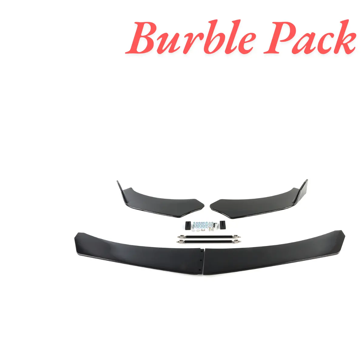 Burble Pack 1 Set Front Bumper Lip Splitter + Strut Rods 1