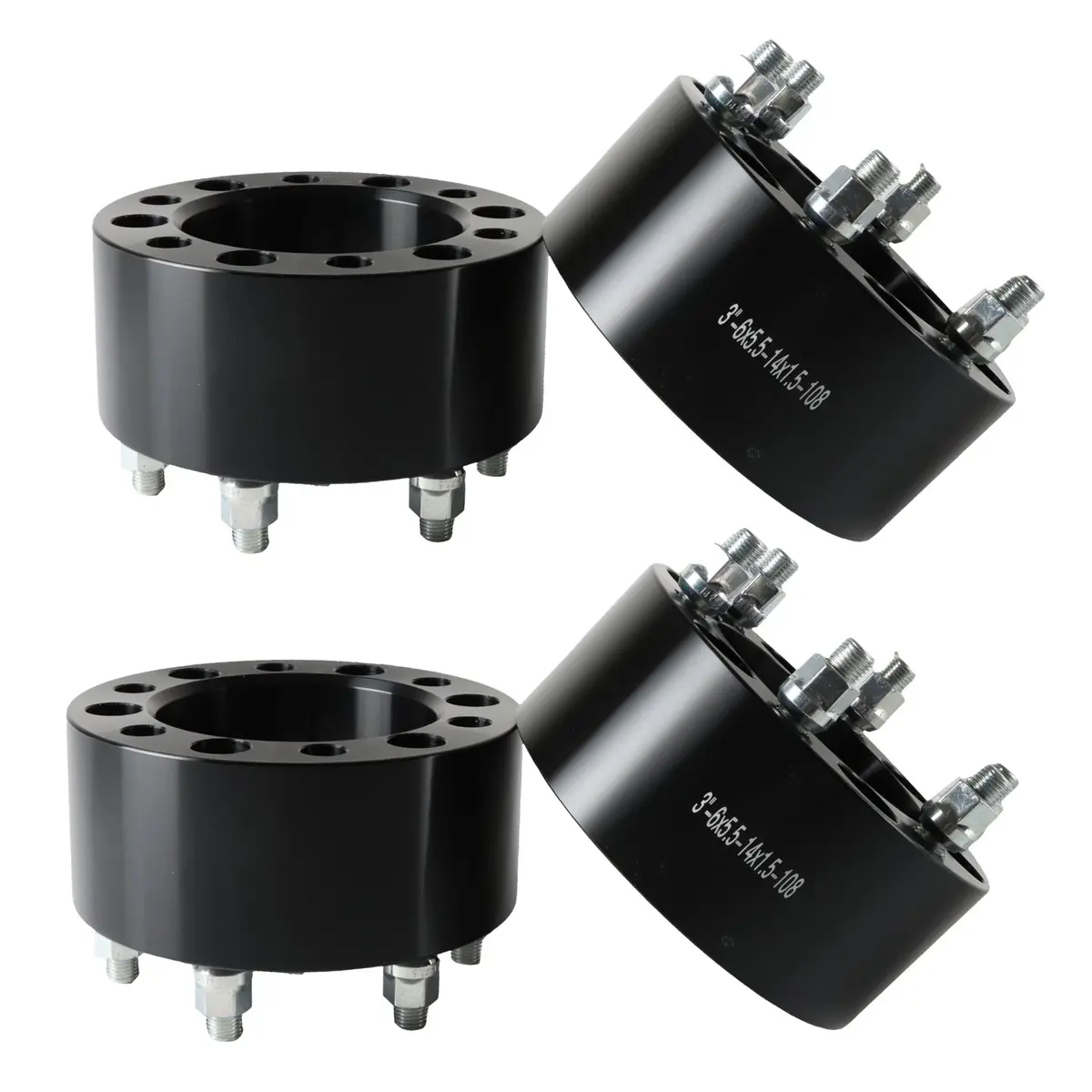 Daysyore 4Pcs Wheel Spacers 3 Inch "6X140mm To 6X5.5"M14x1.5 108Mm Hub Bore 1